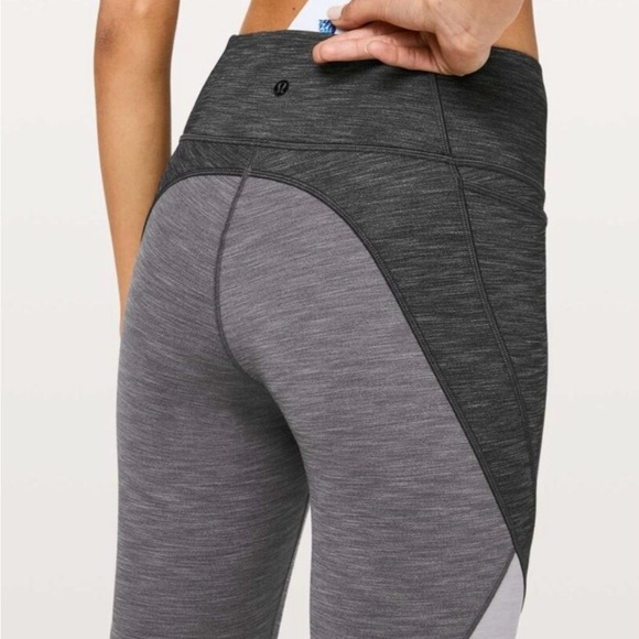 Lululemon Athletica Gray and Black High-Waisted Capris - Picture 3 of 7